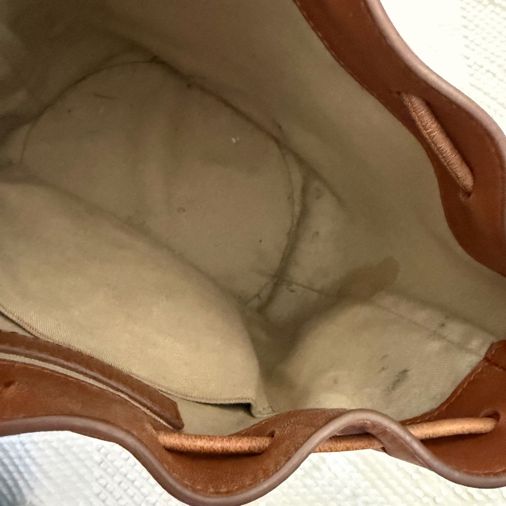 Jenni Kayne leather Mini drawstring bag in Saddle - Picture 7 of 10